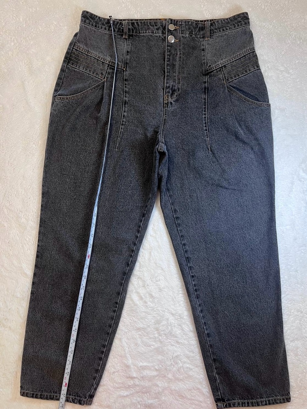 Shoe Dazzle Black and Brown Washed Black Denim Jeans Waist 34